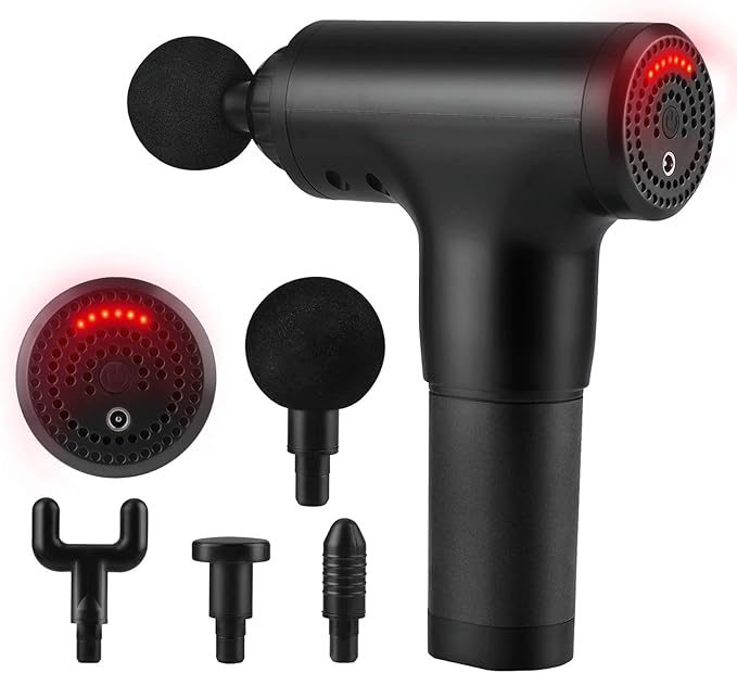 4in1 Massage Gun Deep Tissue – Wireless Handheld with 4 Heads for Pain Relief and Recovery مسدس تدليك 4في1 للأنسجة العميقة – محمول لاسلكي مع ٤ رؤوس لتخفيف الألم والتعافي