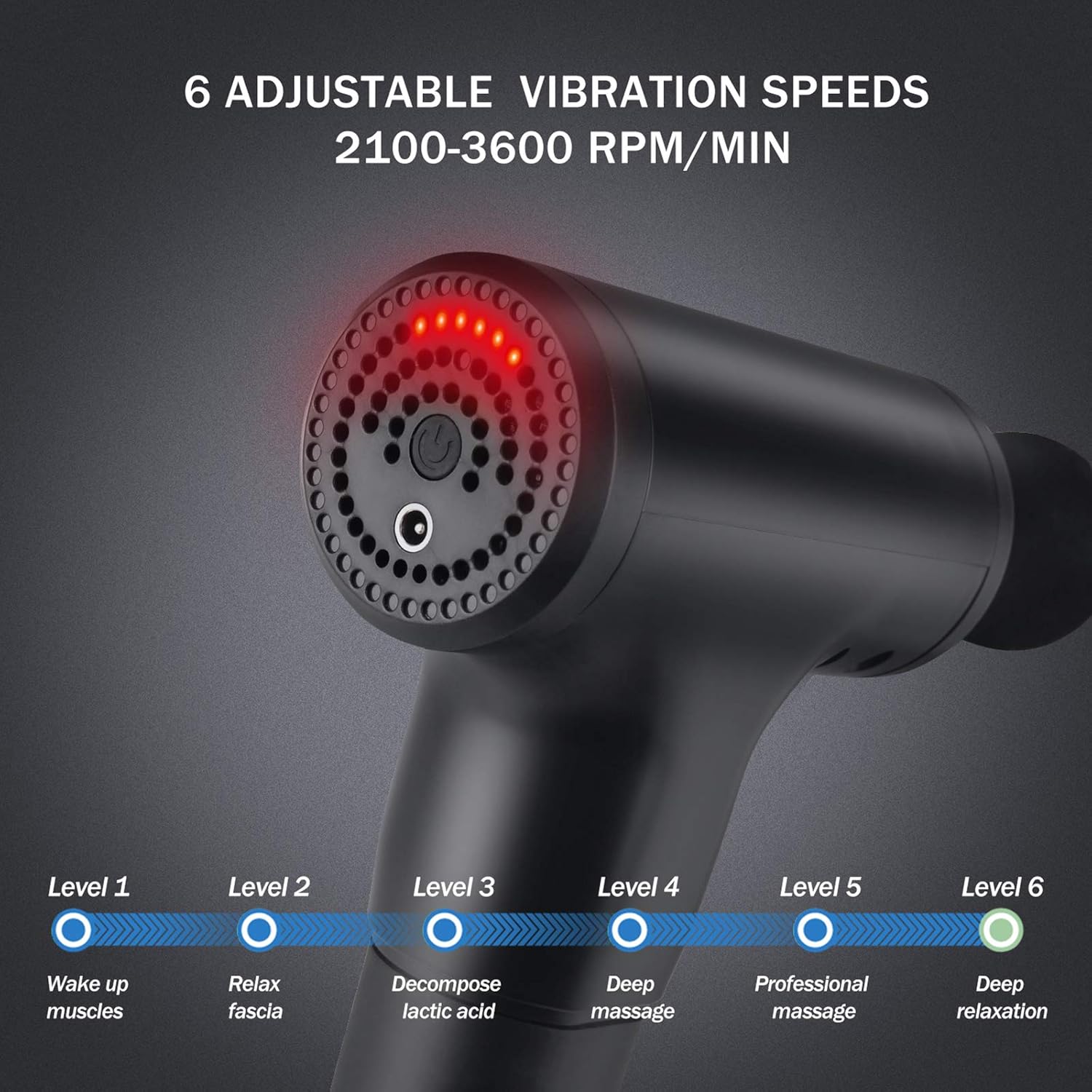 4in1 Massage Gun Deep Tissue – Wireless Handheld with 4 Heads for Pain Relief and Recovery مسدس تدليك 4في1 للأنسجة العميقة – محمول لاسلكي مع ٤ رؤوس لتخفيف الألم والتعافي