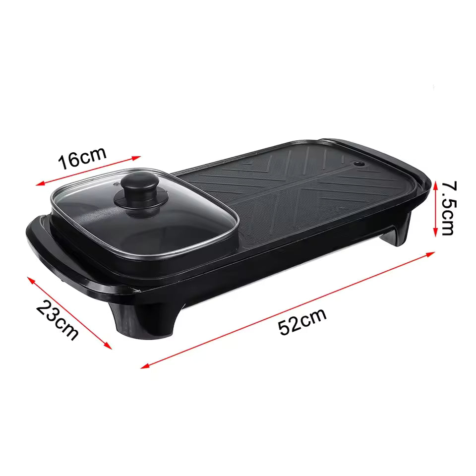 2-in-1 Grill & Hot Pot – Multi-Functional Cooking Appliance. شواية و قدر 2 في 1 – جهاز طهي متعدد الاستخدامات
