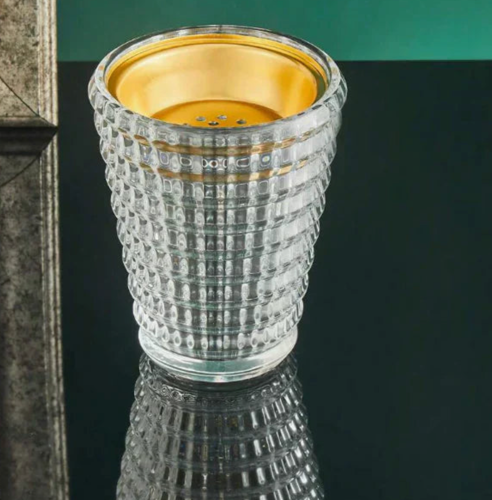 Wave Pattern Glass Incense Burner