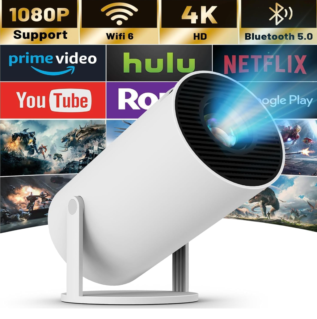 جهاز عرض صغير 4K HY300 برو محمول اندرويد 11 5G واي فاي 6 بلوتوث 5.0، جهاز عرض خارجي قابل للدوران 180 درجة (HY 300 Pro)