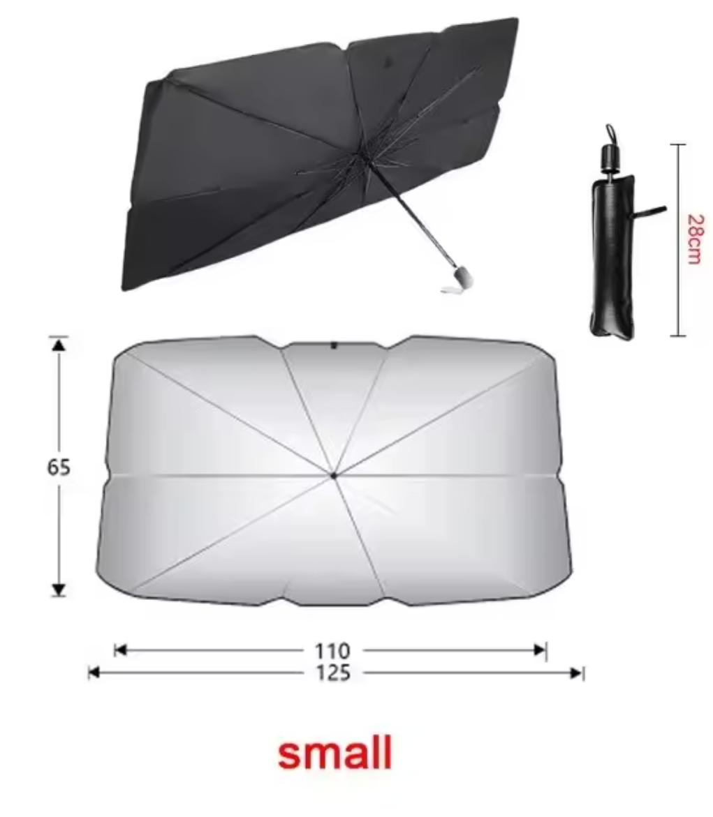 Foldable Car Windshield Umbrella – UV & Heat Blocker.     مظلة قابلة للطي لزجاج السيارة – تحجب أشعة الشمس والأشعة فوق البنفسجية