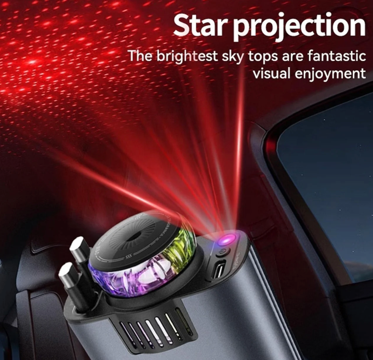 5 in 1 car charger with air freshener.   شاحن سيارة 5 في 1 مع معطر هواء / بخاخ عطر