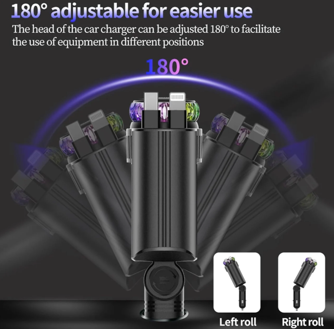5 in 1 car charger with air freshener.   شاحن سيارة 5 في 1 مع معطر هواء / بخاخ عطر