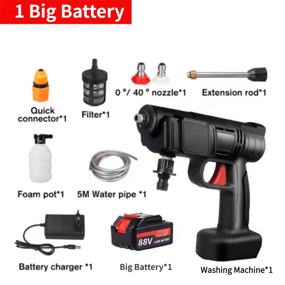 10000mAh 30Bar آلة غسل سيارات لاسلكية ارتفاع ضغط غسيل السيارات مدفع المياه المحمولة غسالة السيارات لبطارية ماكيتا 18 فولت